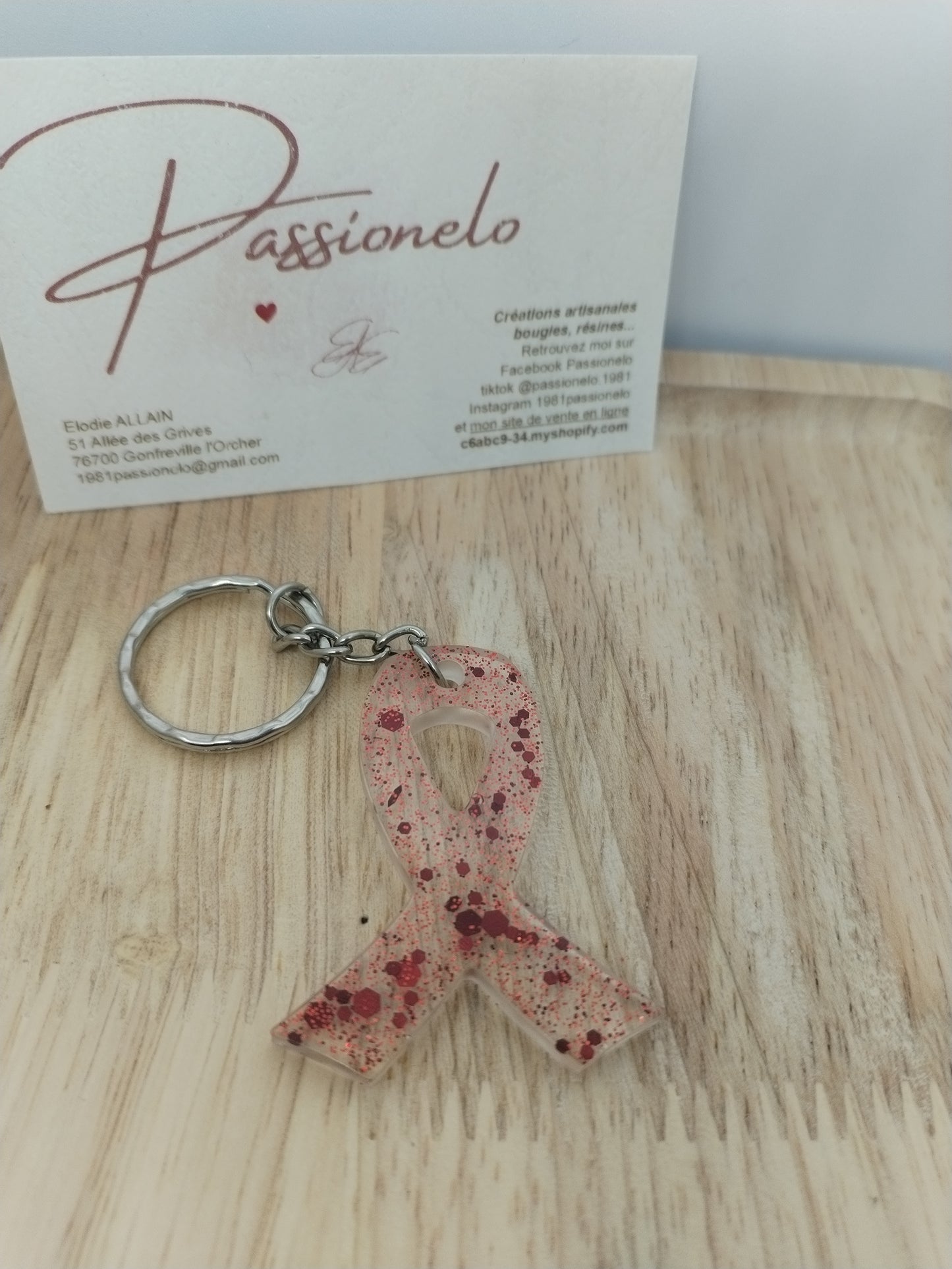 Porte clé octobre rose