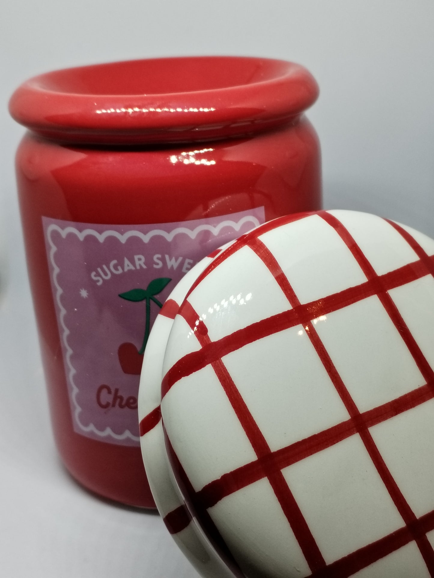 Diffuseur pot de confiture rouge