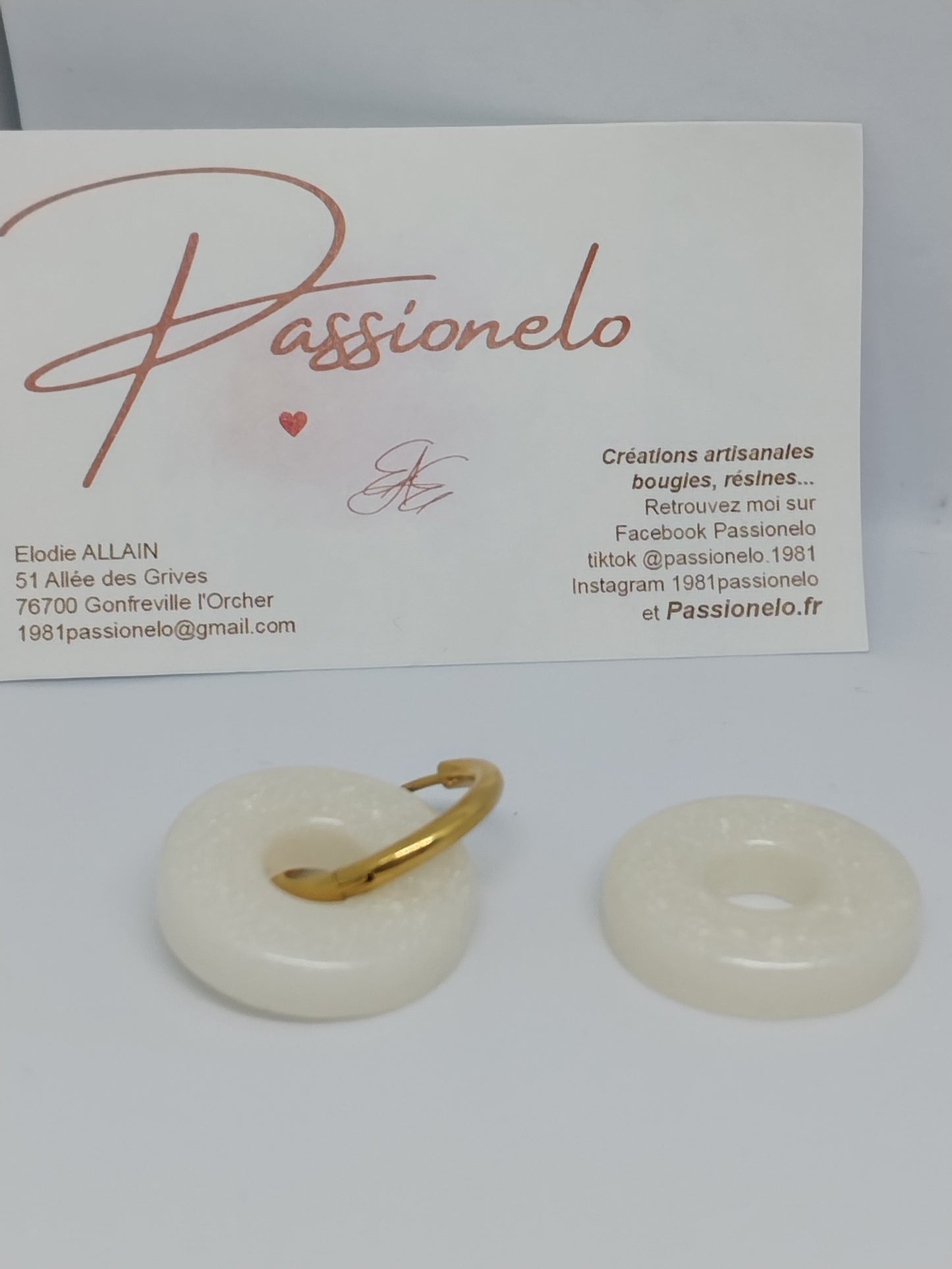 Pampille blanche ronde