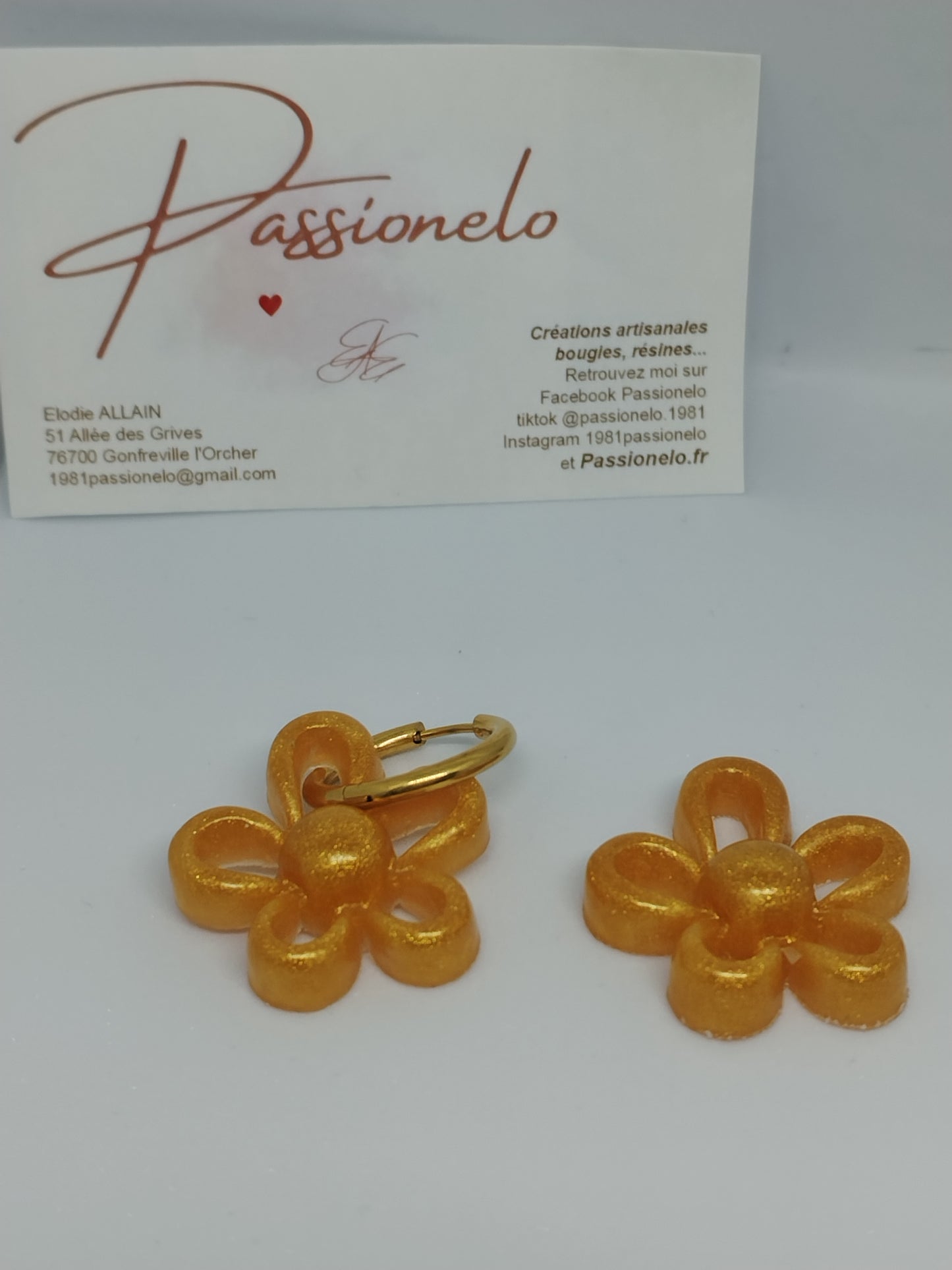 Pampille fleur dorée