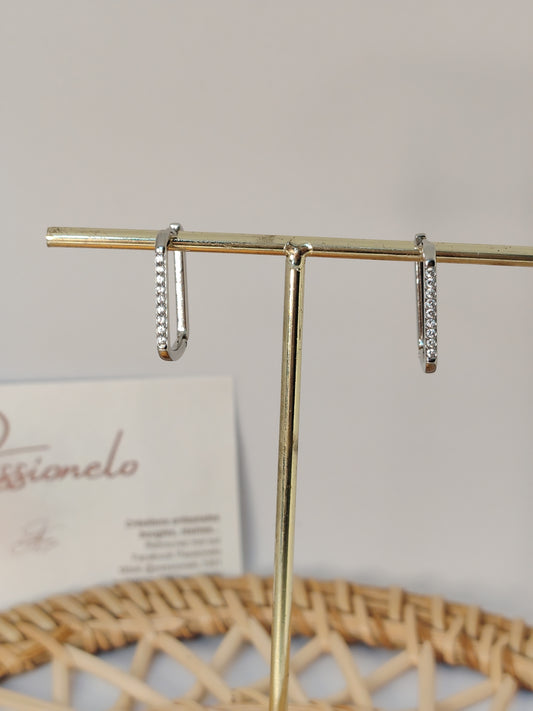 Anneaux brillants argentés